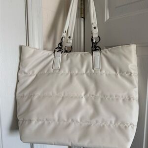 Women's Cream Quilted Tote Bag - Kayla + Ava